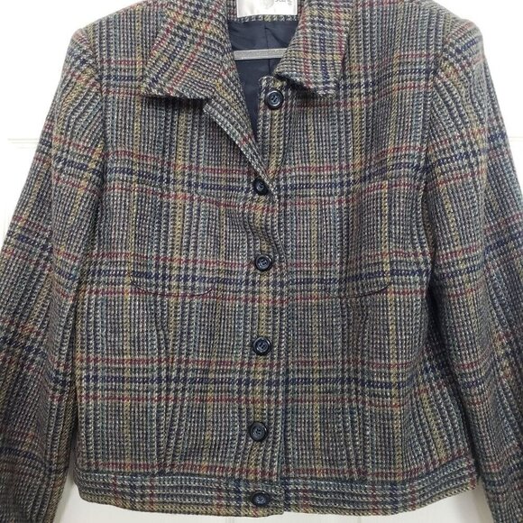 International Scene Wool Plaid Jacket Vintage Lined Button Front Womens Size 12 - Picture 2 of 14